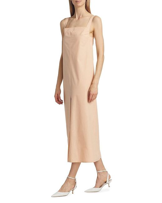 Loulou de Saison Multicolor Makeen Cotton Poplin Sleeveless Midi-Dress