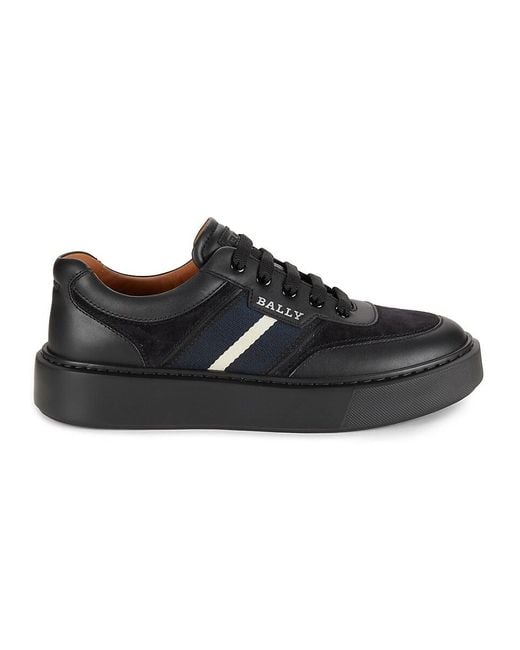 Bally Black Cruise Platform Low Top Leather Sneakers for men