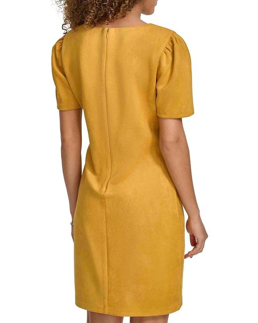 Kensie Green Solid Pencil Minidress
