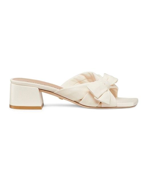 Stuart Weitzman Natural Sofia 45Mm Bow Leather Sandals