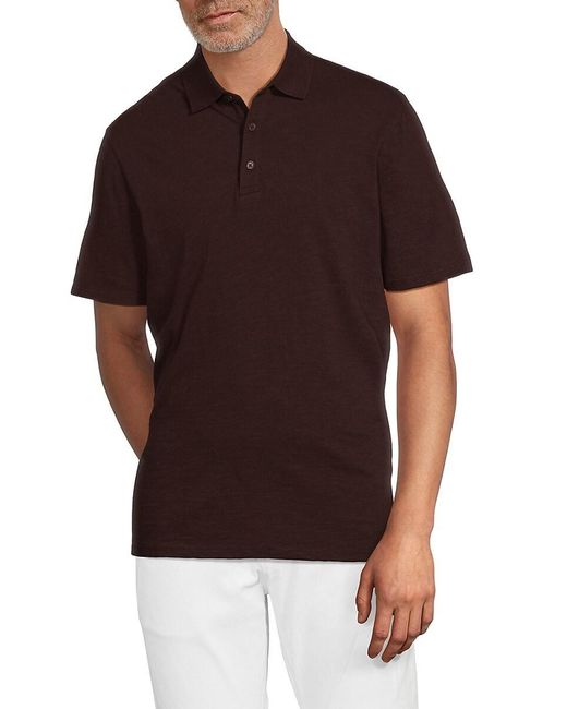 Vince White Solid Short Sleeve Polo for men