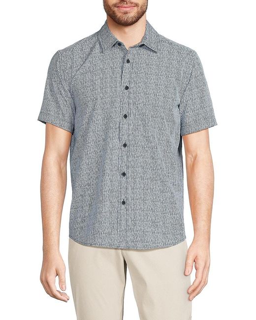 Kenneth Cole Gray Striped Short Sleeve Shirt for men