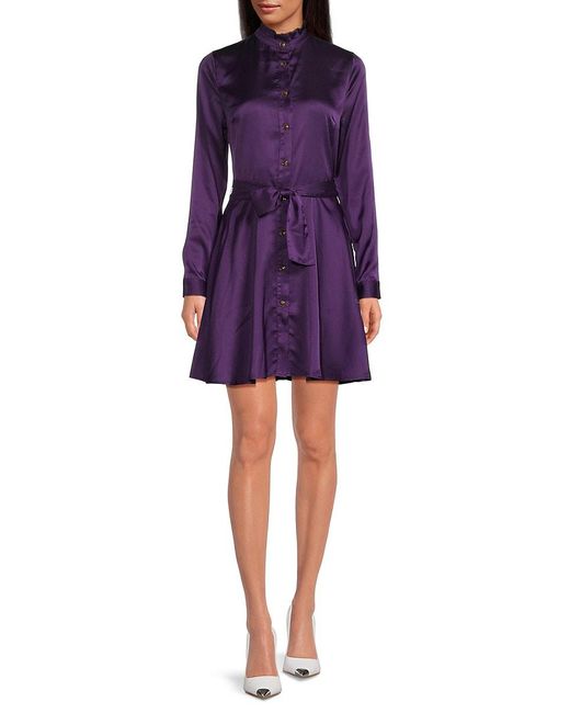 AREA STARS Purple 'Eloise Standard Fit Satin Mini Dress