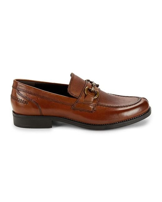 Saks Fifth Avenue Brown Ross Leather Bit Loafers for men