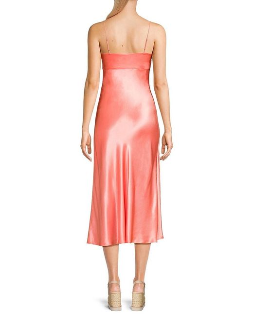 Rails Pink Laramie Satin Midi Slip Dress