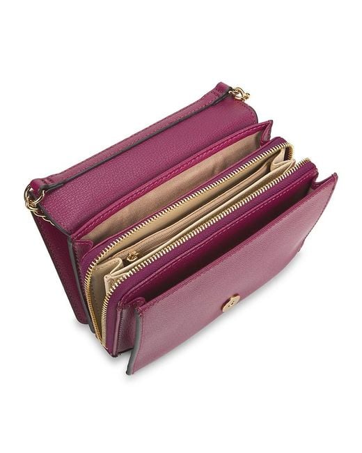 Karl Lagerfeld Purple Lourdes Leather Crossbody Bag