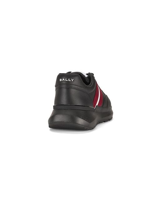 Bally Black Logo Leather Platform Sneakers for men