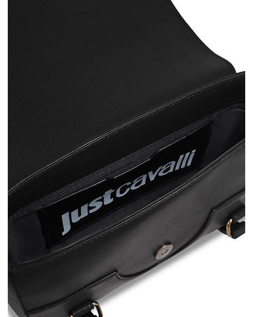 Just Cavalli Black Signature Logo Shoulder Bag