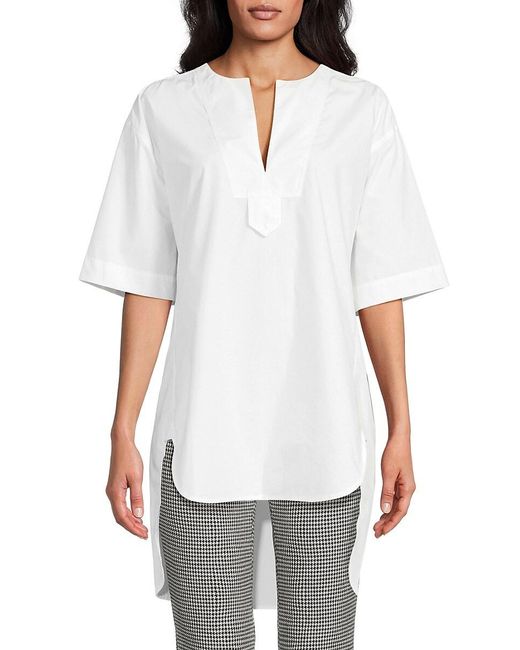 A.L.C. White A. L.C. Erin High-Low Cotton Top
