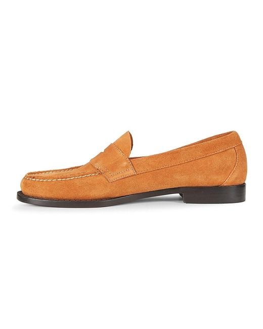 G.H.BASS Brown G. H. Bass Logan Flat Strap Suede Penny Loafers for men