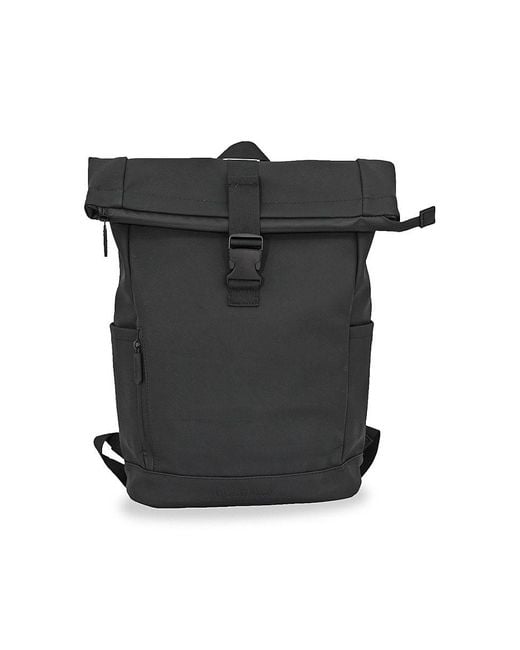 Duchamp Black Rubberized Flapover Laptop Backpack for men