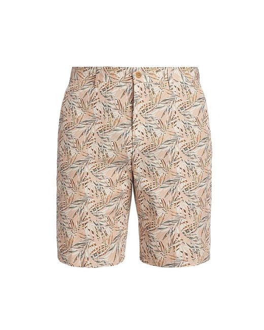 Saks Fifth Avenue Saks Fifth Avenue Slim Fit Leaf Cotton Shorts in