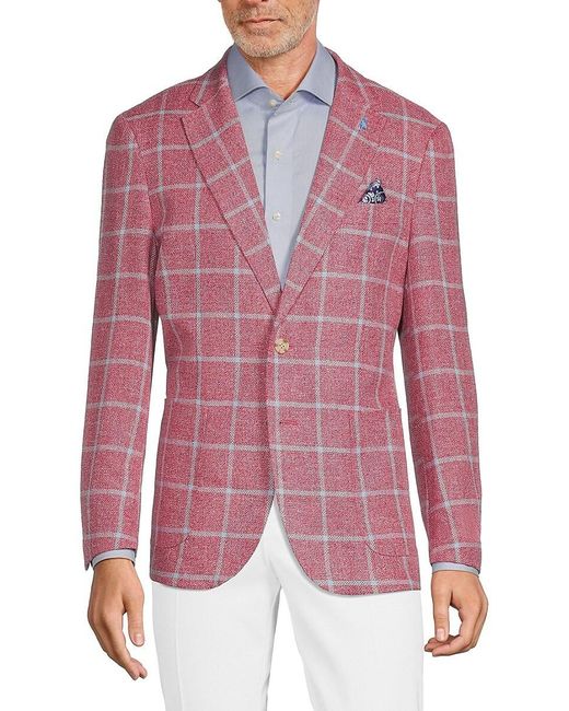 Tailorbyrd Red Checked Sportcoat for men