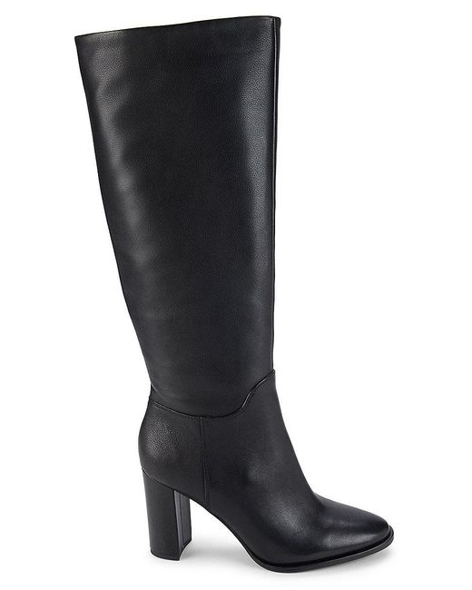 Kenneth Cole Lowell Almond Toe Knee High Boots in Black | Lyst