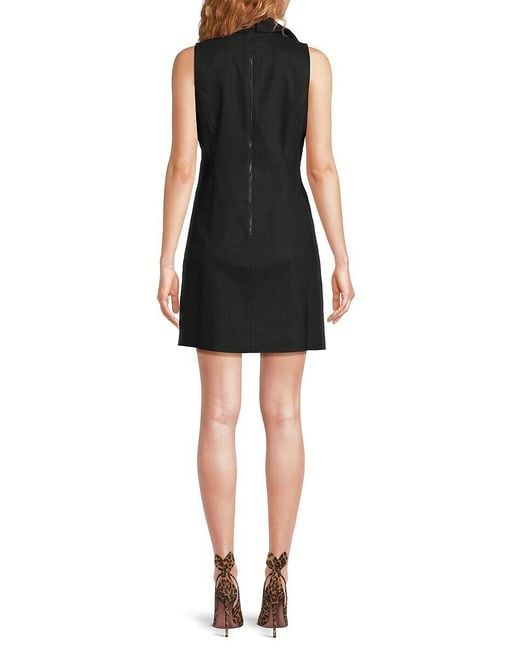 Alice + Olivia White Sleeveless Linen-Blend Blazer Minidress