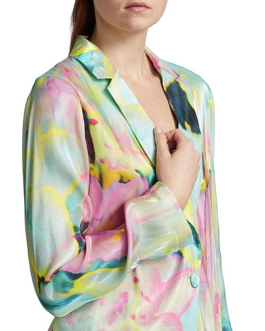 Kobi Halperin Multicolor Joan Lotus Metallic Satin Jacket