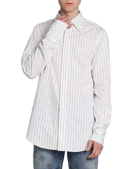 McQueen Detachable Collar Cotton Shirt in White for Men Lyst UK