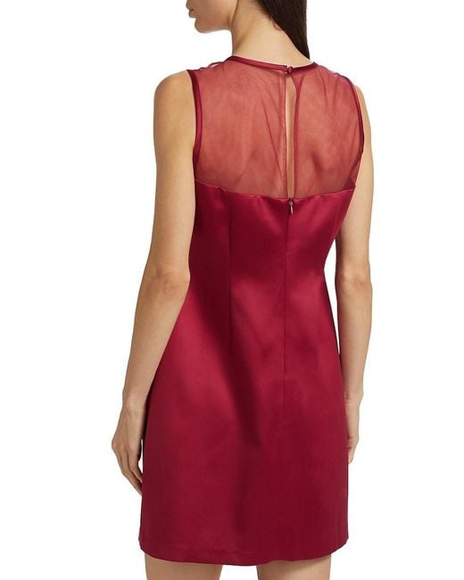 If Only Studio Red Ava Satin Shift Minidress