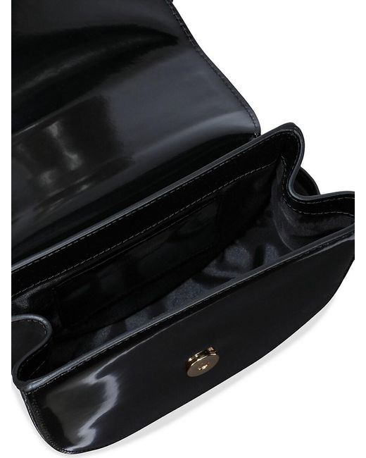 Moschino Black Heart Padlock Leather Crossbody Bag