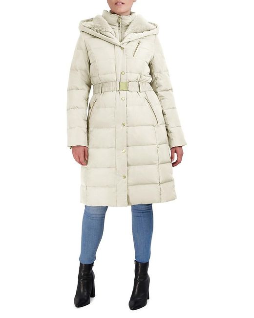 Cole Haan Signature Faux Fur Lined Down Coat in Natural Lyst UK