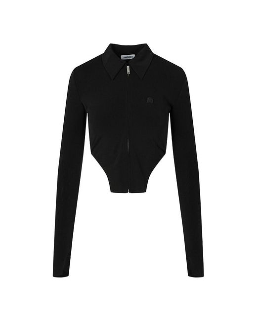 Ambush Black Zip Up Crop Top