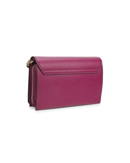 Karl Lagerfeld Purple Lourdes Leather Crossbody Bag