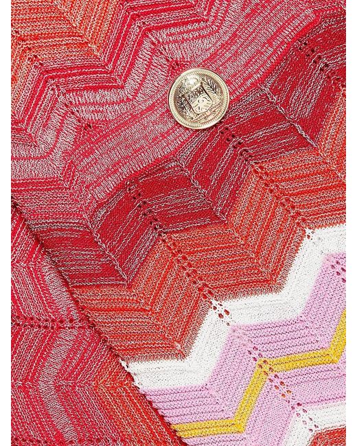 MILLY Red Multi Metallic Zig-Zag Tank Minidress
