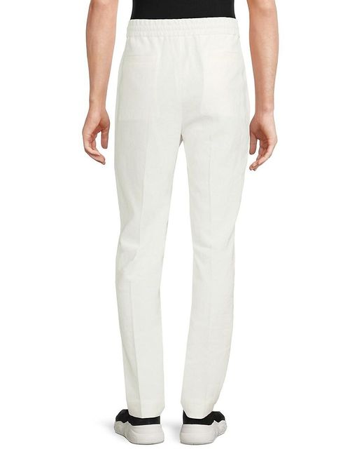 Brunello Cucinelli White Super Slim Fit Drawstring Pants for men