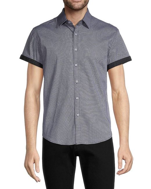 Duchamp Cotton Pattern Shortsleeve Shirt in Navy (Blue) for Men Lyst