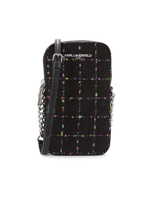 Karl Lagerfeld Karolina Checkedpattern Crossbody Bag Lyst
