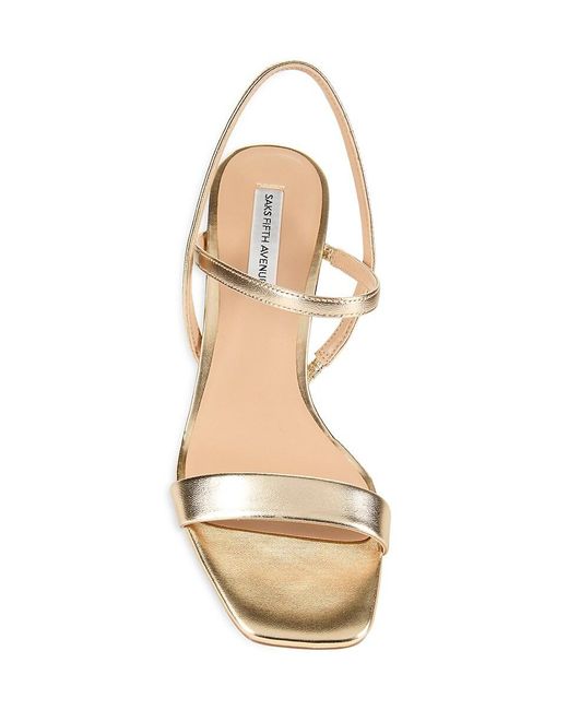 Saks Fifth Avenue Metallic Goldtone Slingback Sandals for men