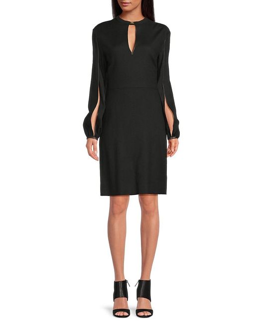 Bally Black Keyhole Sheath Knee-Length Dress