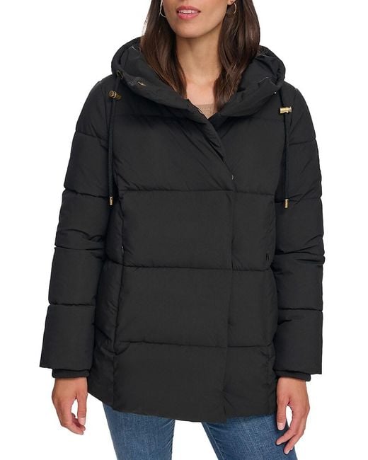 Tommy Hilfiger Black Quilted Hooded Puffer Jacket