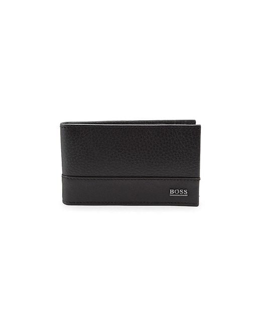 BOSS by HUGO BOSS Helios Leather Money Clip Wallet in Black for Men