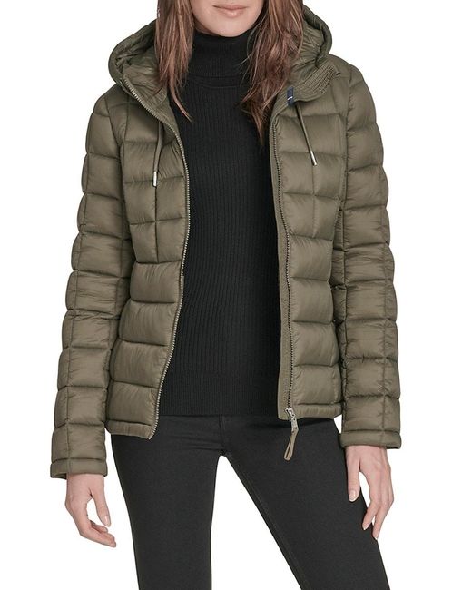 Tommy Hilfiger Brown Hooded Packable Puffer Jacket
