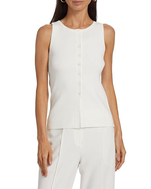 If Only Studio White Knit Sleeveless Cardigan