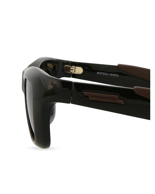 Bottega Veneta Black 49mm Rectangle Sunglasses