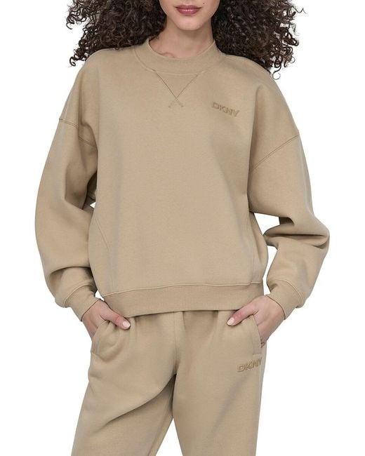 DKNY Red Drop Shoulder Cotton-Blend Sweatshirt