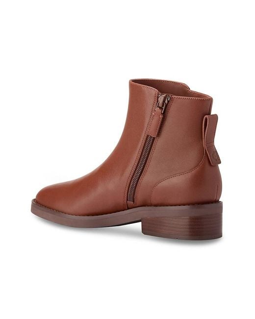 Cole Haan Brown Leather Pointed-Toe Ankle Booties