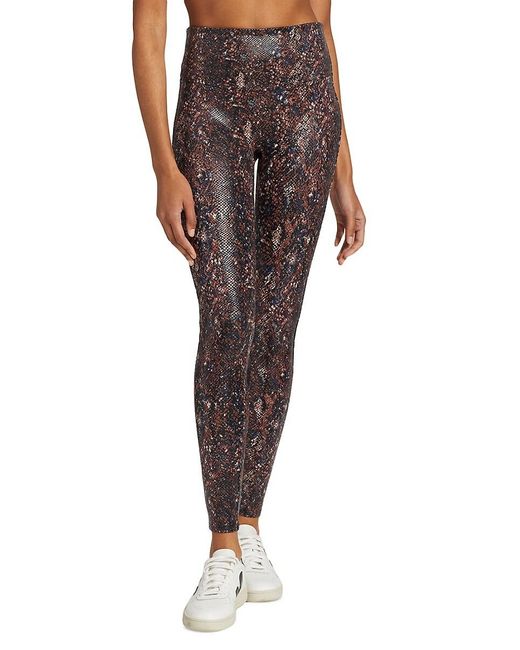 Spanx Faux Leather Snakeskin Print leggings in Black | Lyst