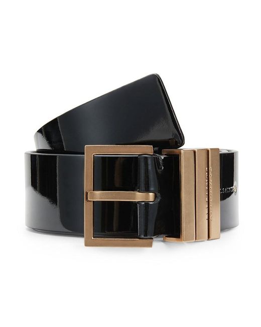 AllSaints Black 'Square Frame Buckle Leather Belt