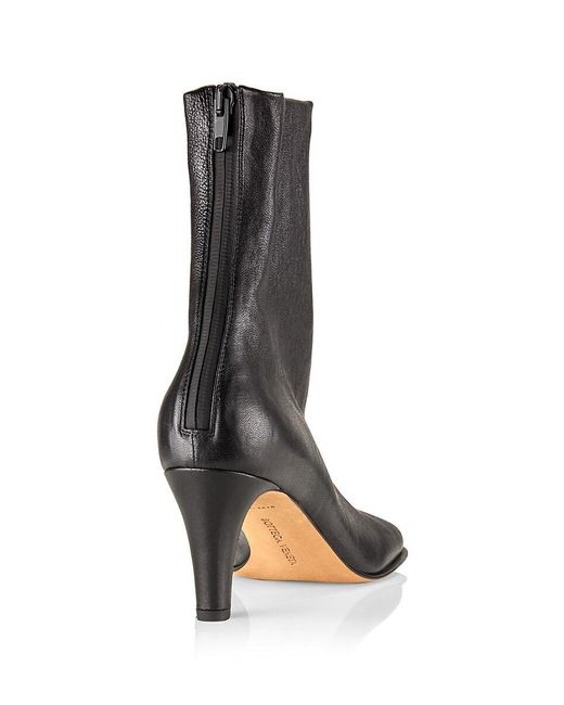 Black leather boots square toe 2025