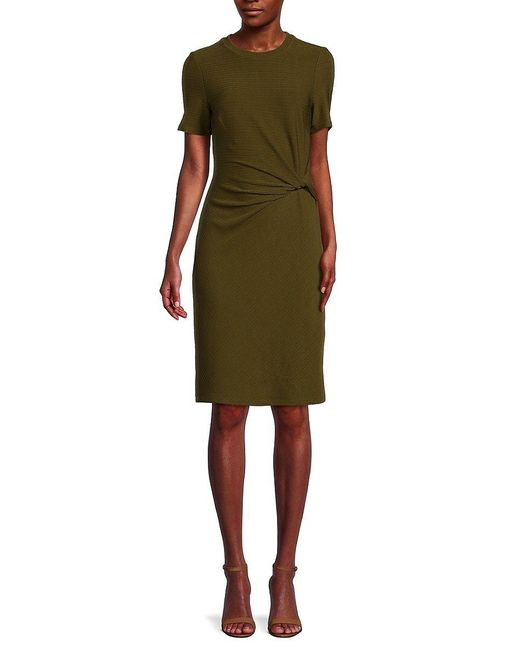 Tommy Hilfiger Twist Drape T Shirt Dress in Green | Lyst