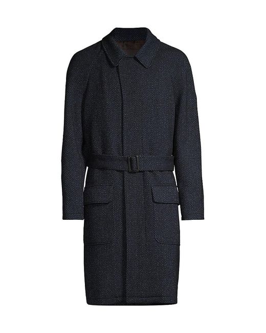 Cardinal Of Canada Black Tatum Relaxed-Fit Wool-Blend Topcoat for men