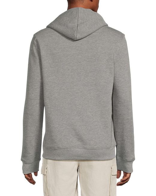 Buffalo David Bitton Gray Fabison Logo Hoodie for men