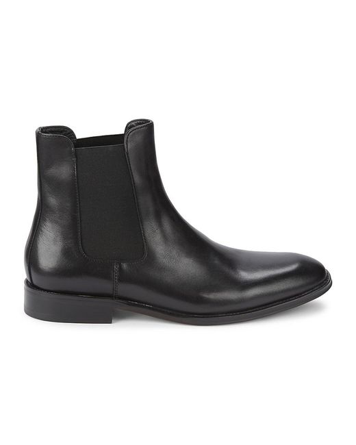 Saks Fifth Avenue Black Adriano Leather Ankle Boots for men