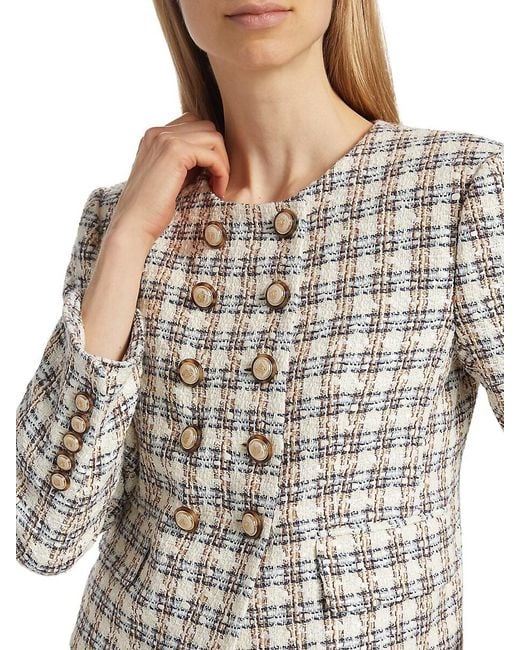 Veronica Beard Gray Bentley Check Tweed Crop Jacket