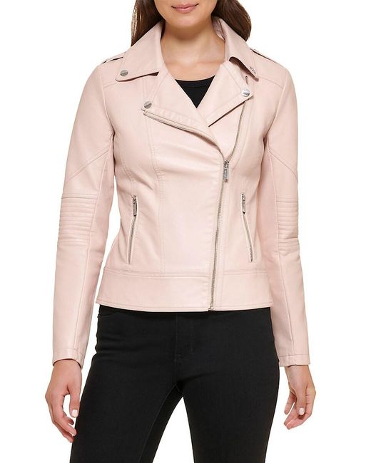 Guess Pink Faux Leather Jacket