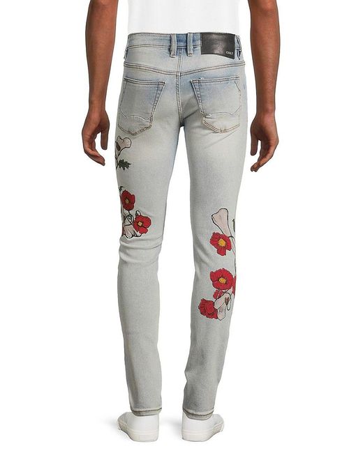Cult Of Individuality Punk Super Skinny Mid Rise Graphic Jeans in Blue for  Men | Lyst