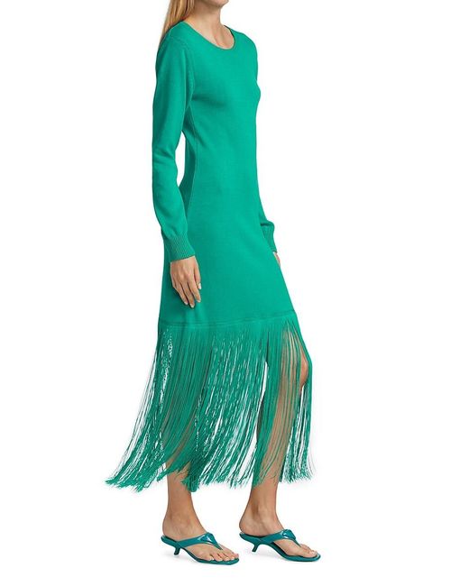 No Pise La Grama Cotton El Abrazo Sweater Dress in Emerald (Green) | Lyst